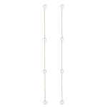 Long Drop Pearl Earrings in Yellow Gold