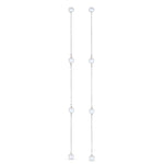 Long Drop Pearl Earrings in White Gold